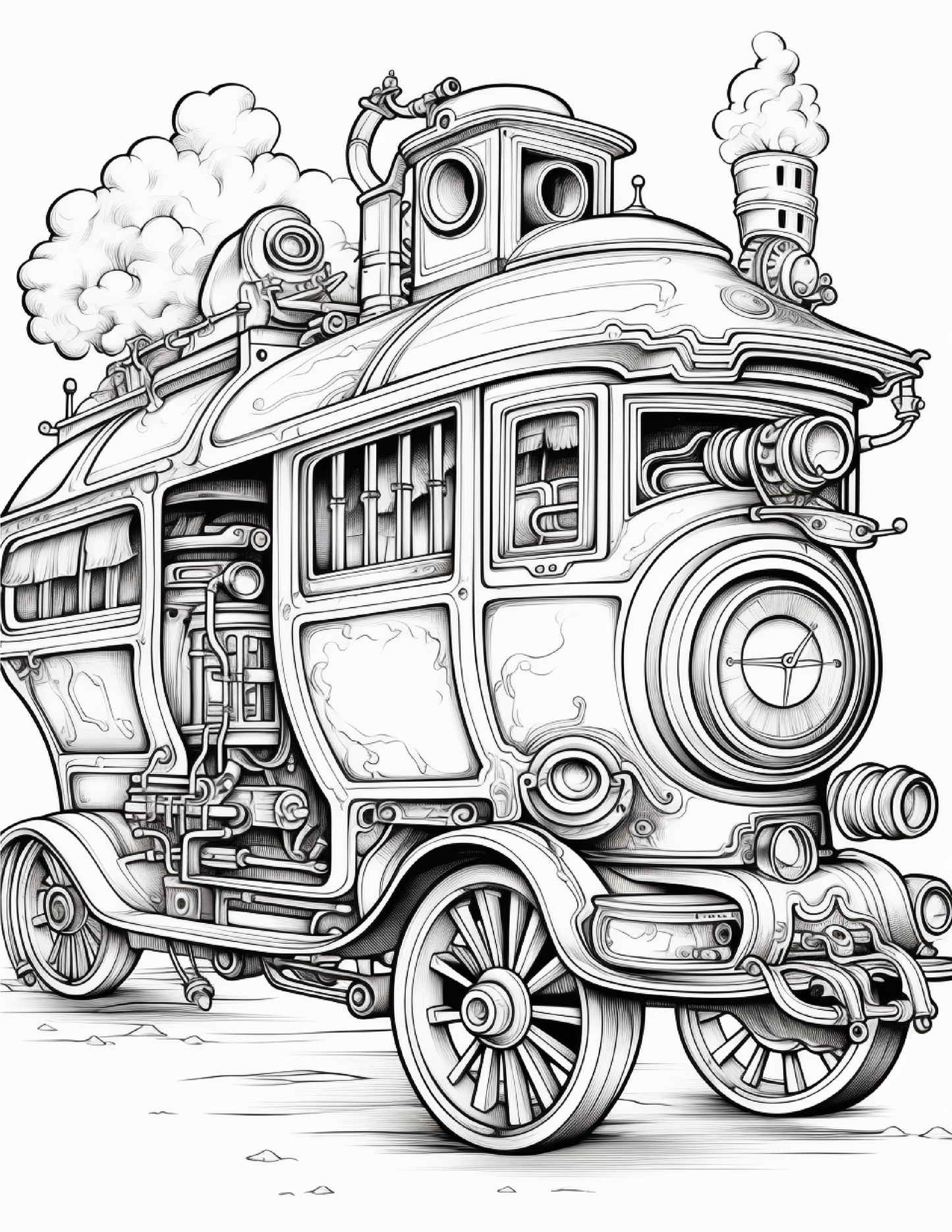 100 Steampunk Bus Coloring Pages 1 Robs Books