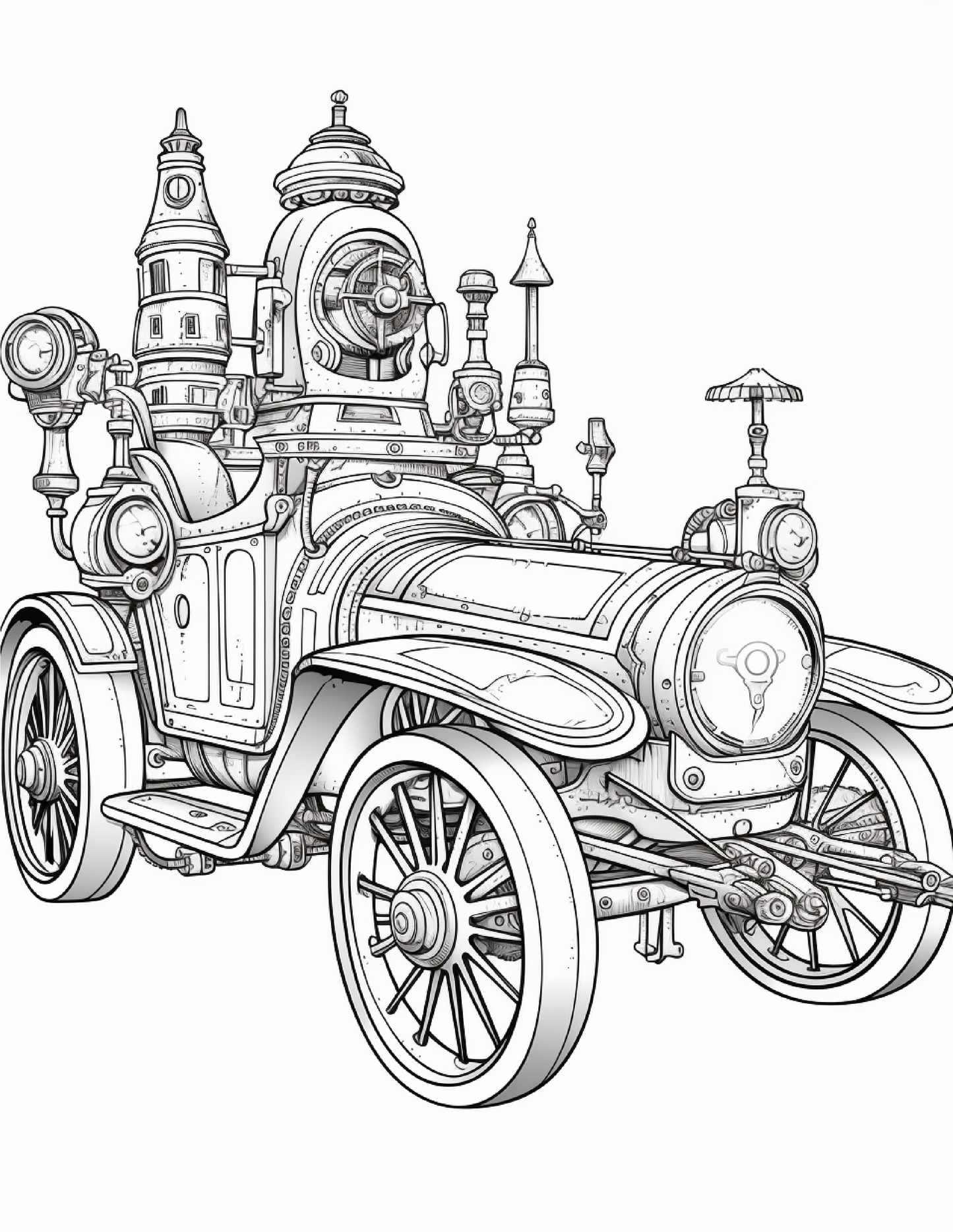 100 Steampunk Car Coloring Pages Robs Books