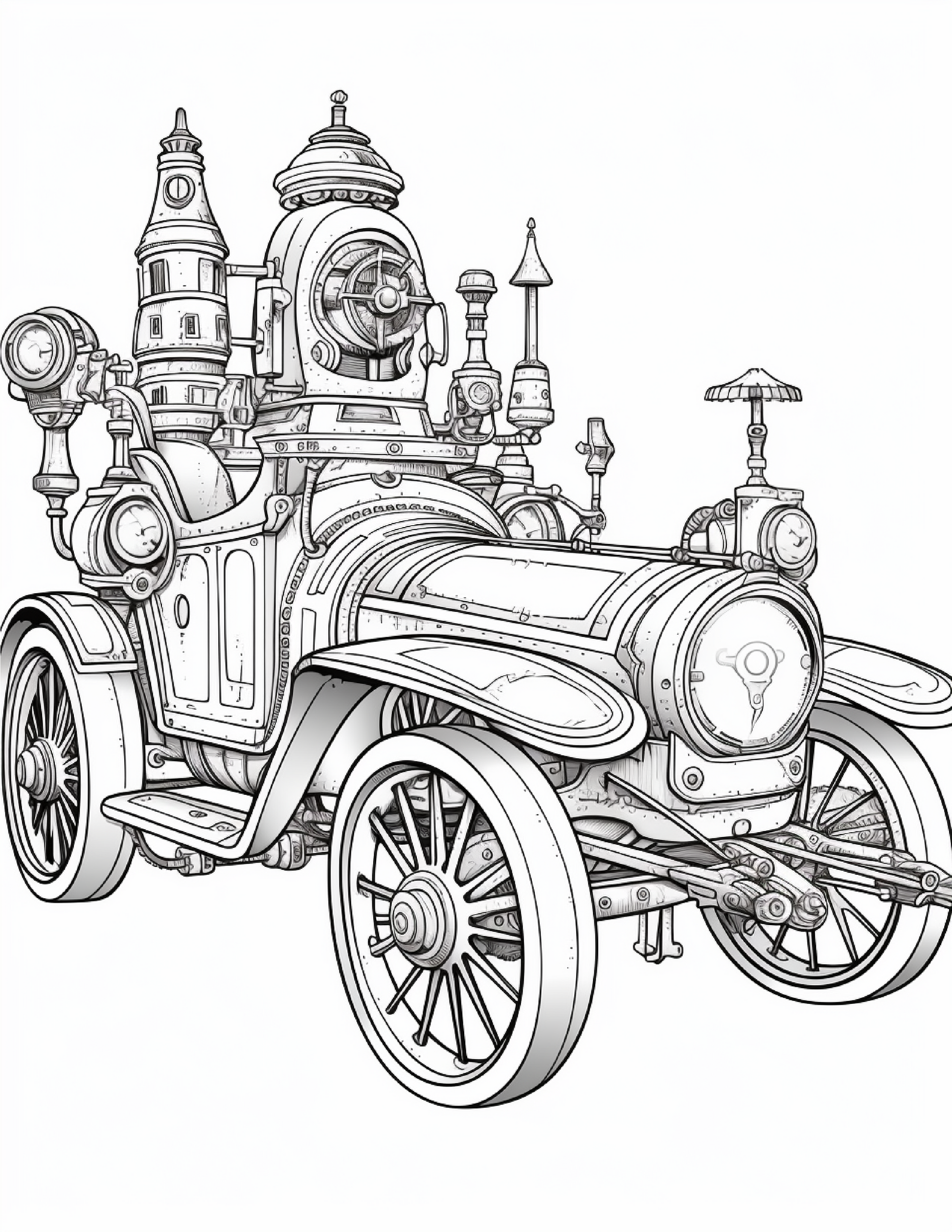 100 Steampunk Car Coloring Pages Robs Books