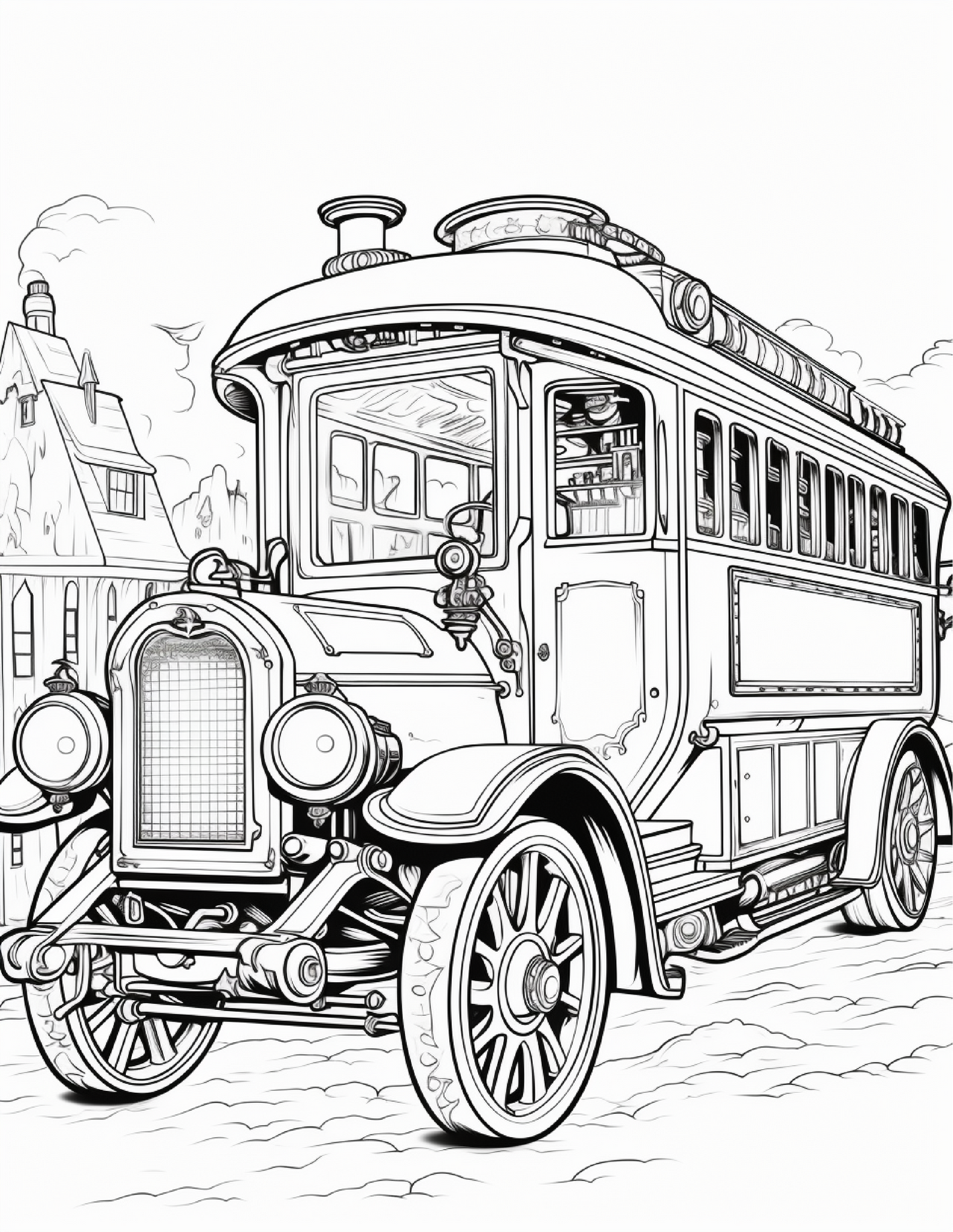 100 Steampunk Bus Coloring Pages 1 Robs Books