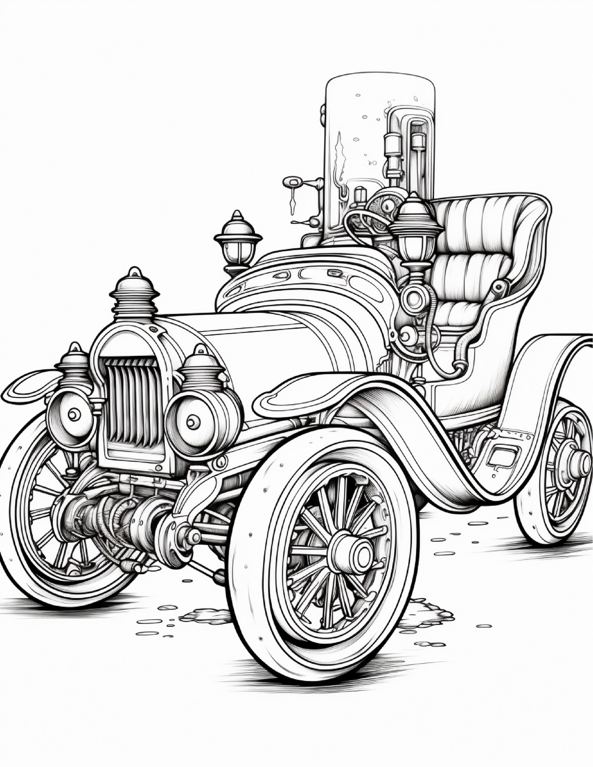 100 Steampunk Car Coloring Pages Robs Books