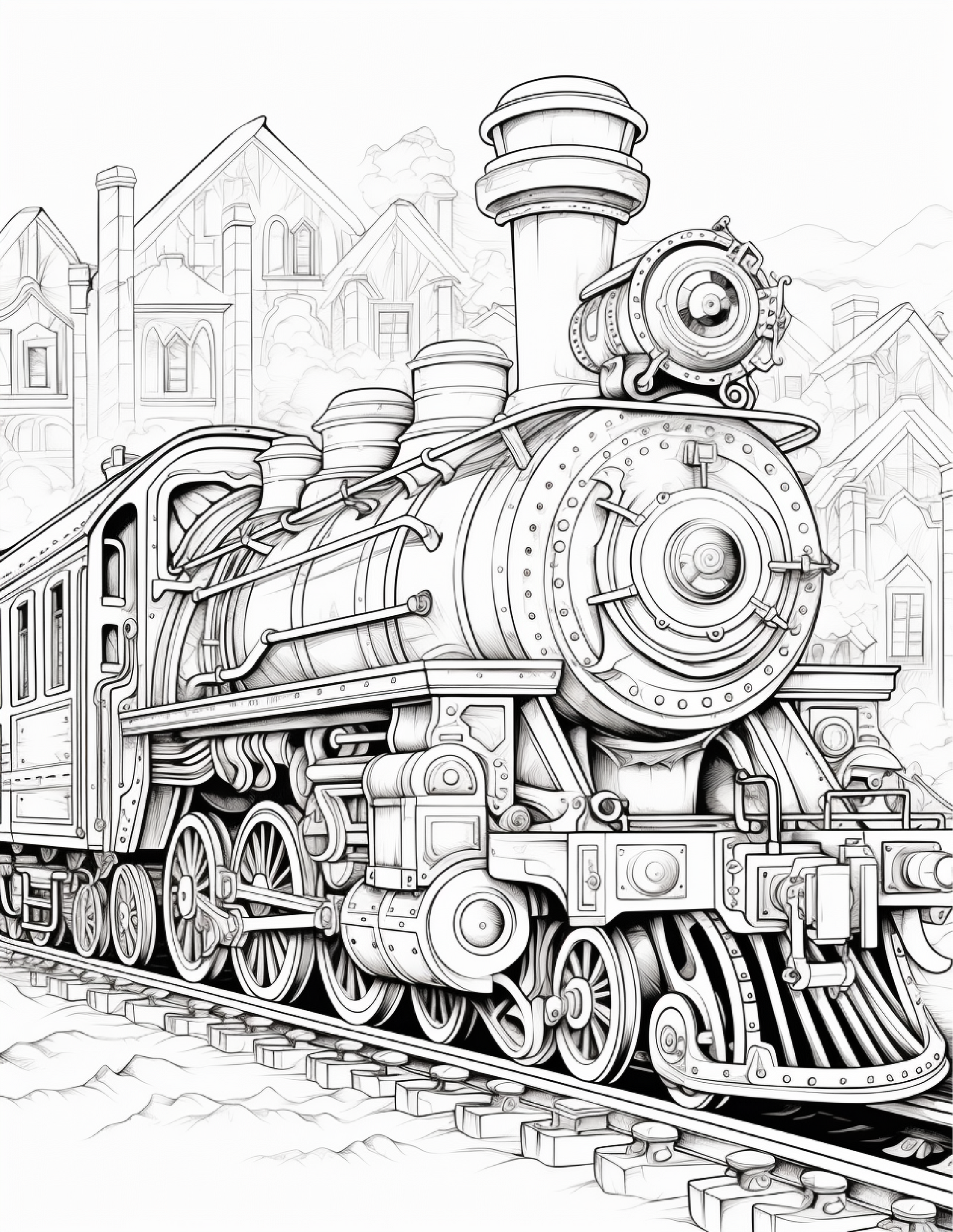 100 Steampunk Train Coloring Pages 2 Robs Books