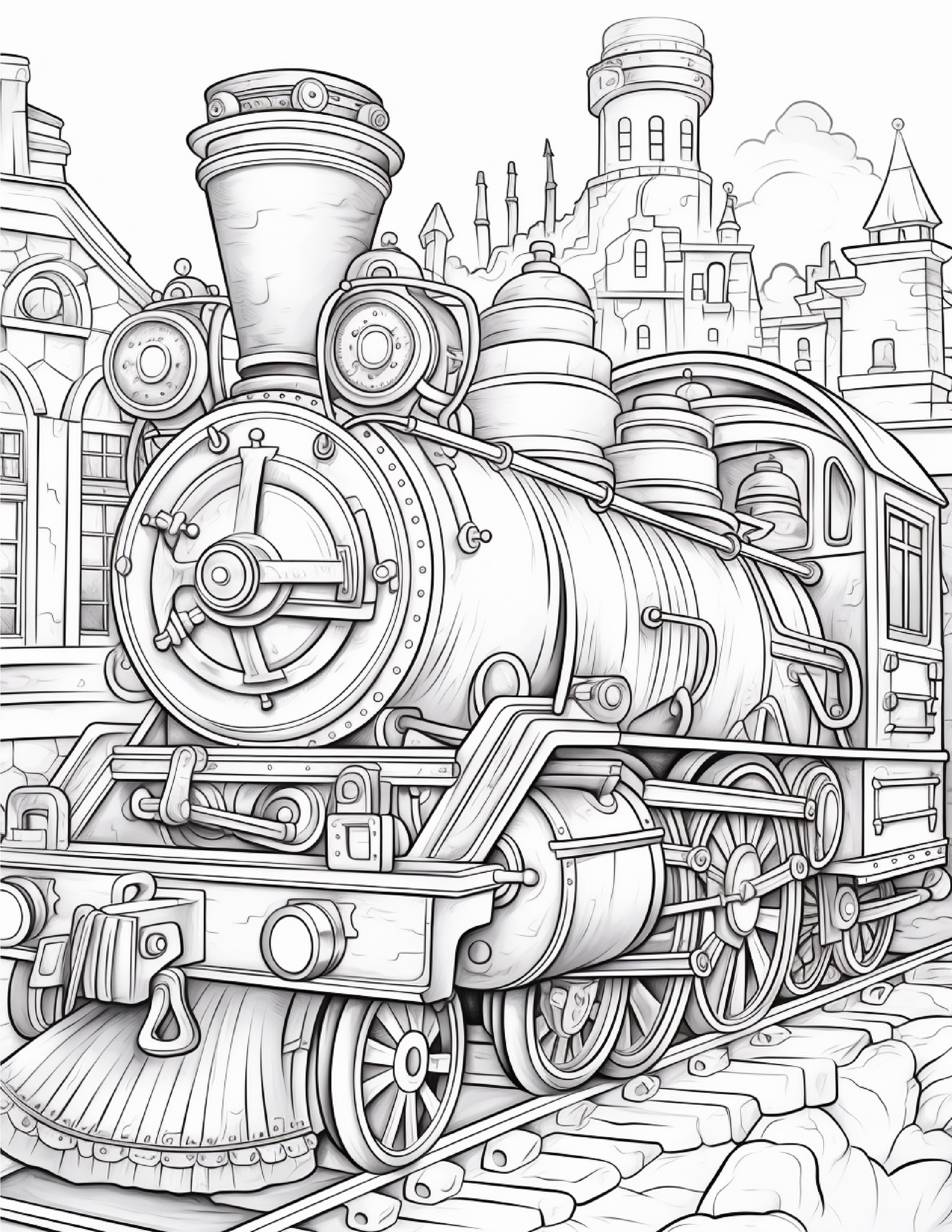 100 Steampunk Train Coloring Pages 2 Robs Books
