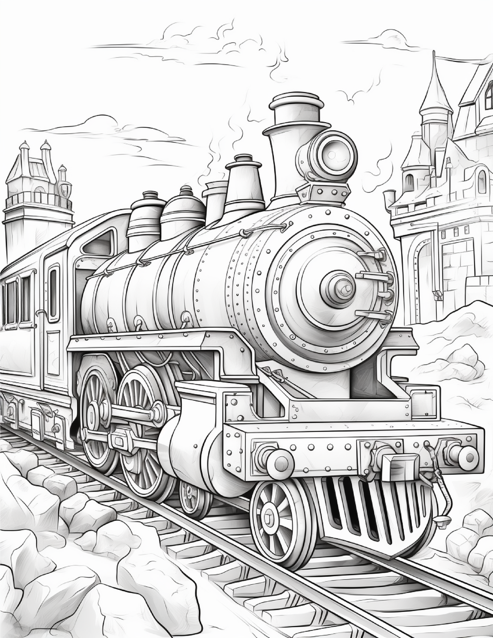 100 Steampunk Train Coloring Pages 1 Robs Books