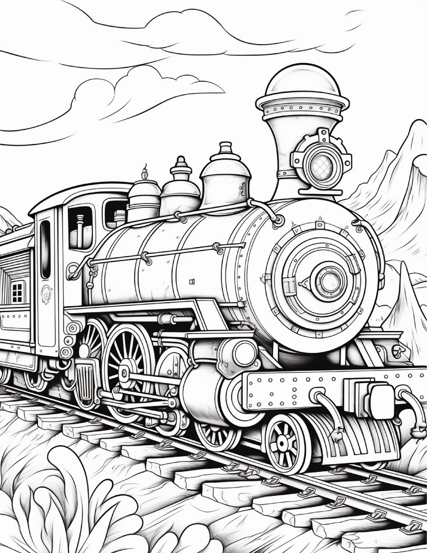 100 Steampunk Train Coloring Pages 2 Robs Books