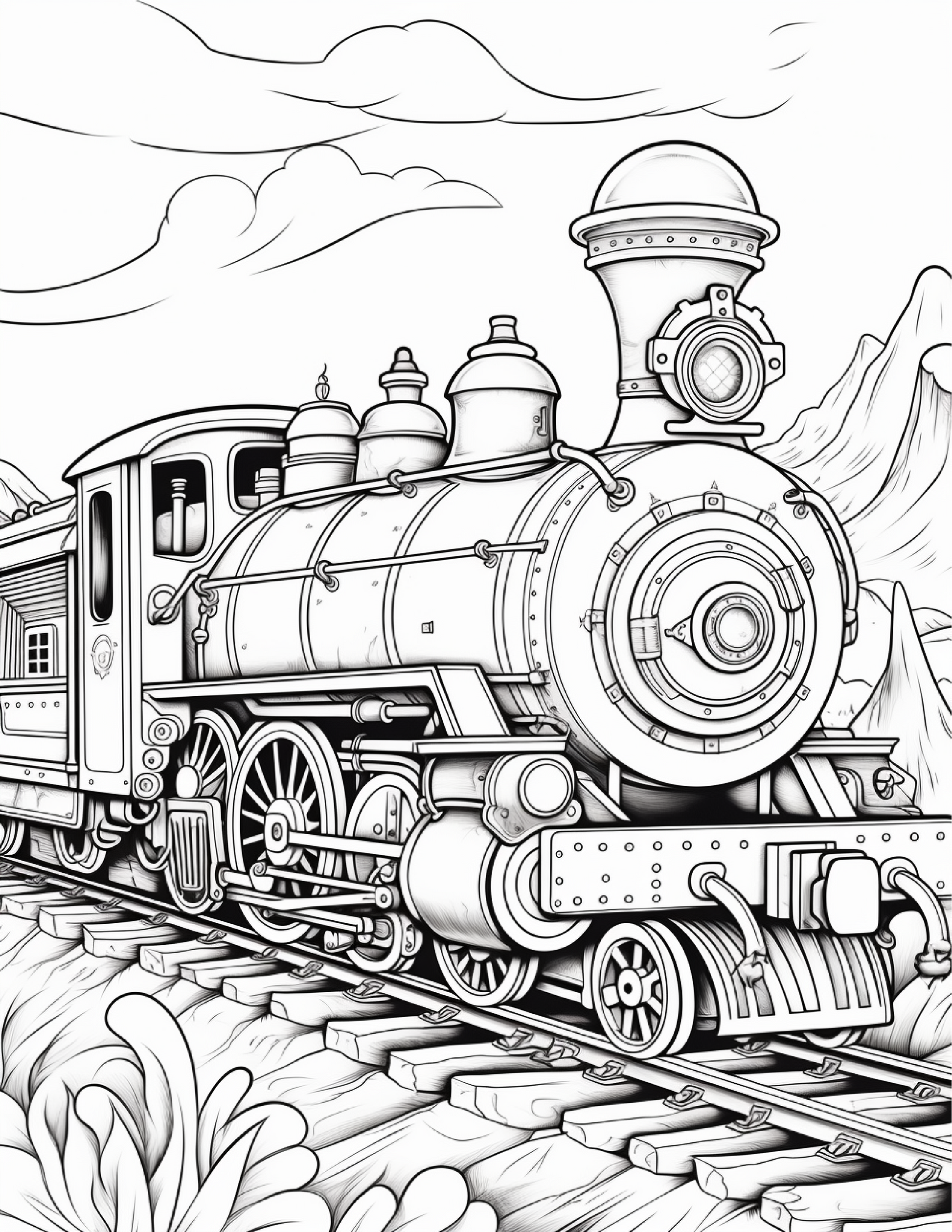 100 Steampunk Train Coloring Pages 2 Robs Books