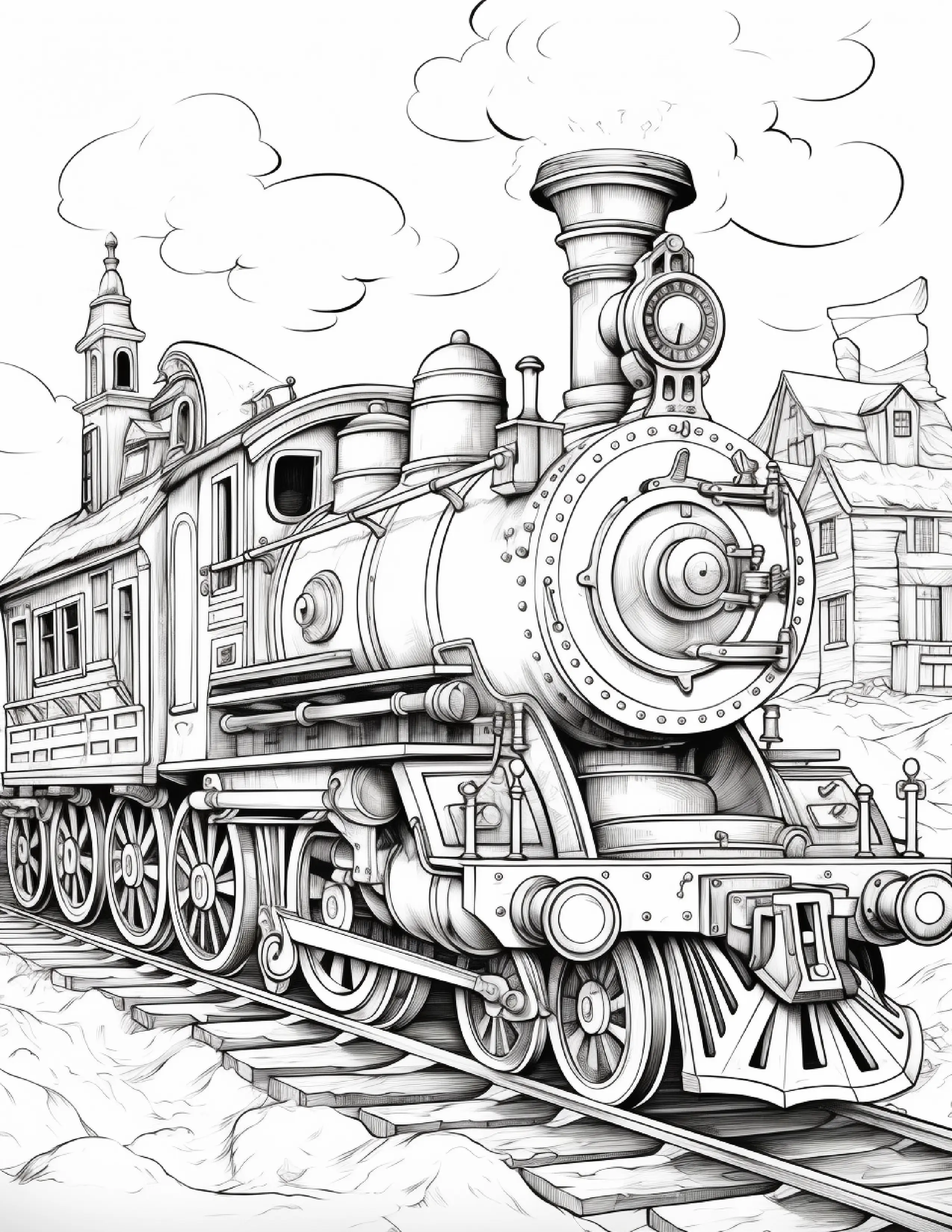 100 Steampunk Train Coloring Pages 2 Robs Books