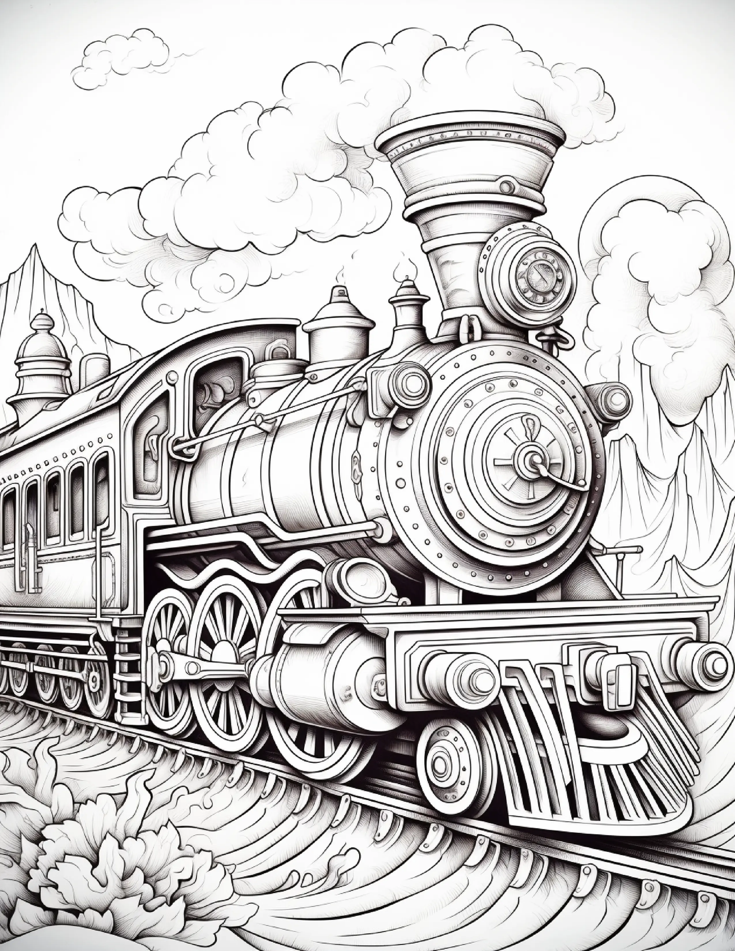 100 Steampunk Train Coloring Pages 2 Robs Books