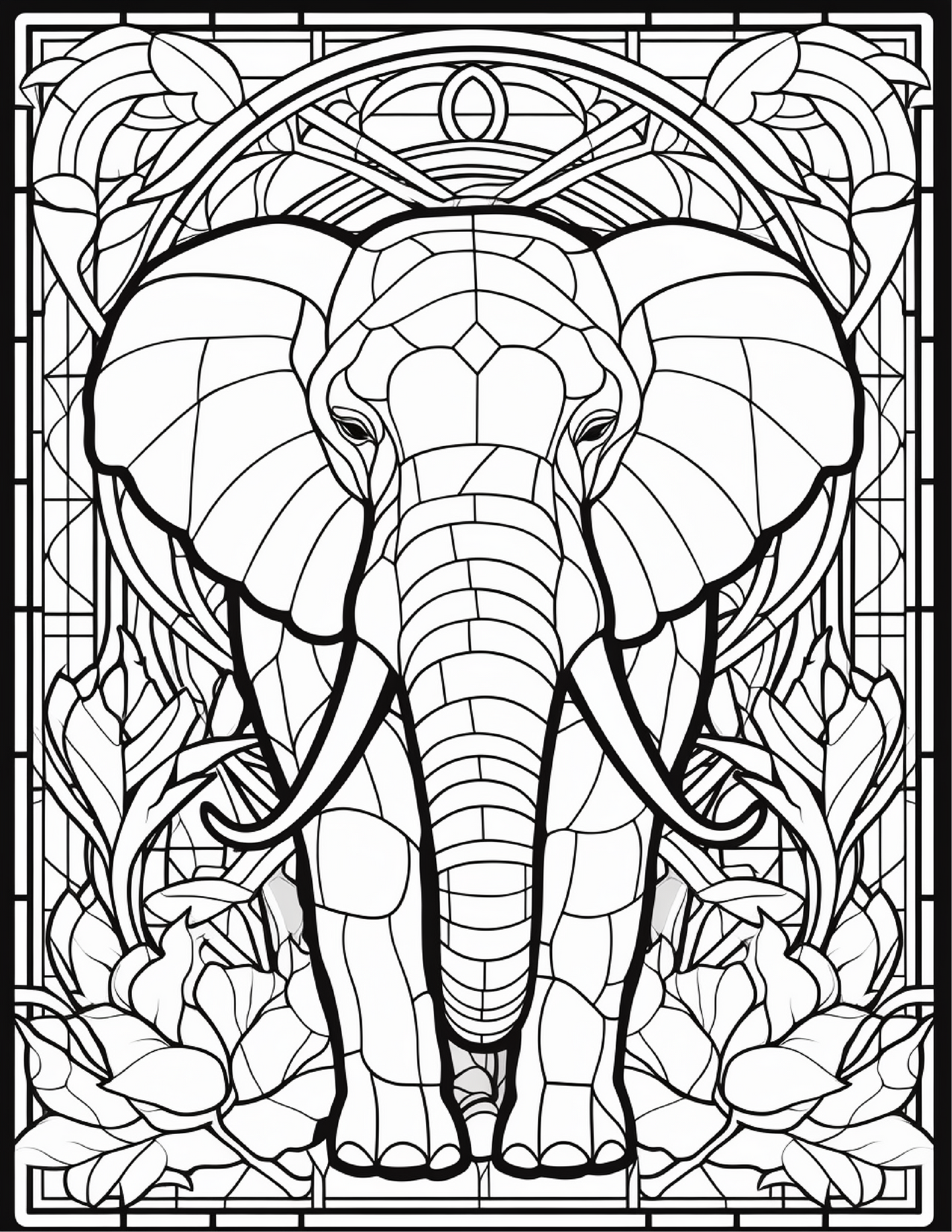 100-Animals Stained Glass Coloring 20-1 Robs Books