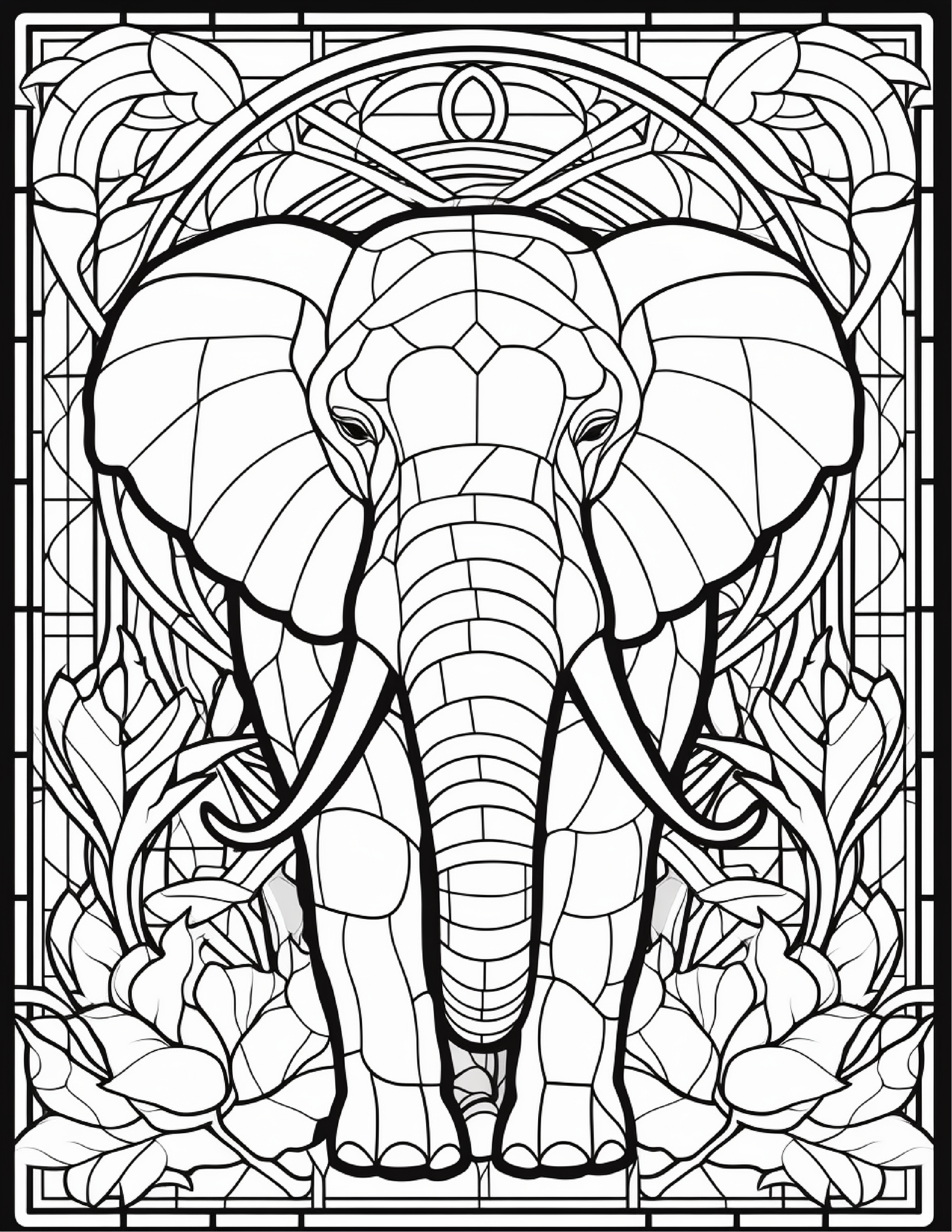 100-Animals Stained Glass Coloring 20-1 Robs Books