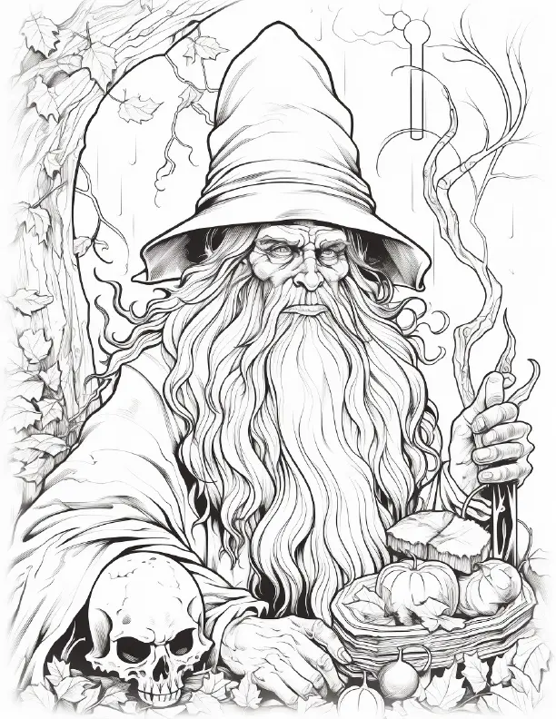 270 Halloween Wizard Coloring pages Robs Books