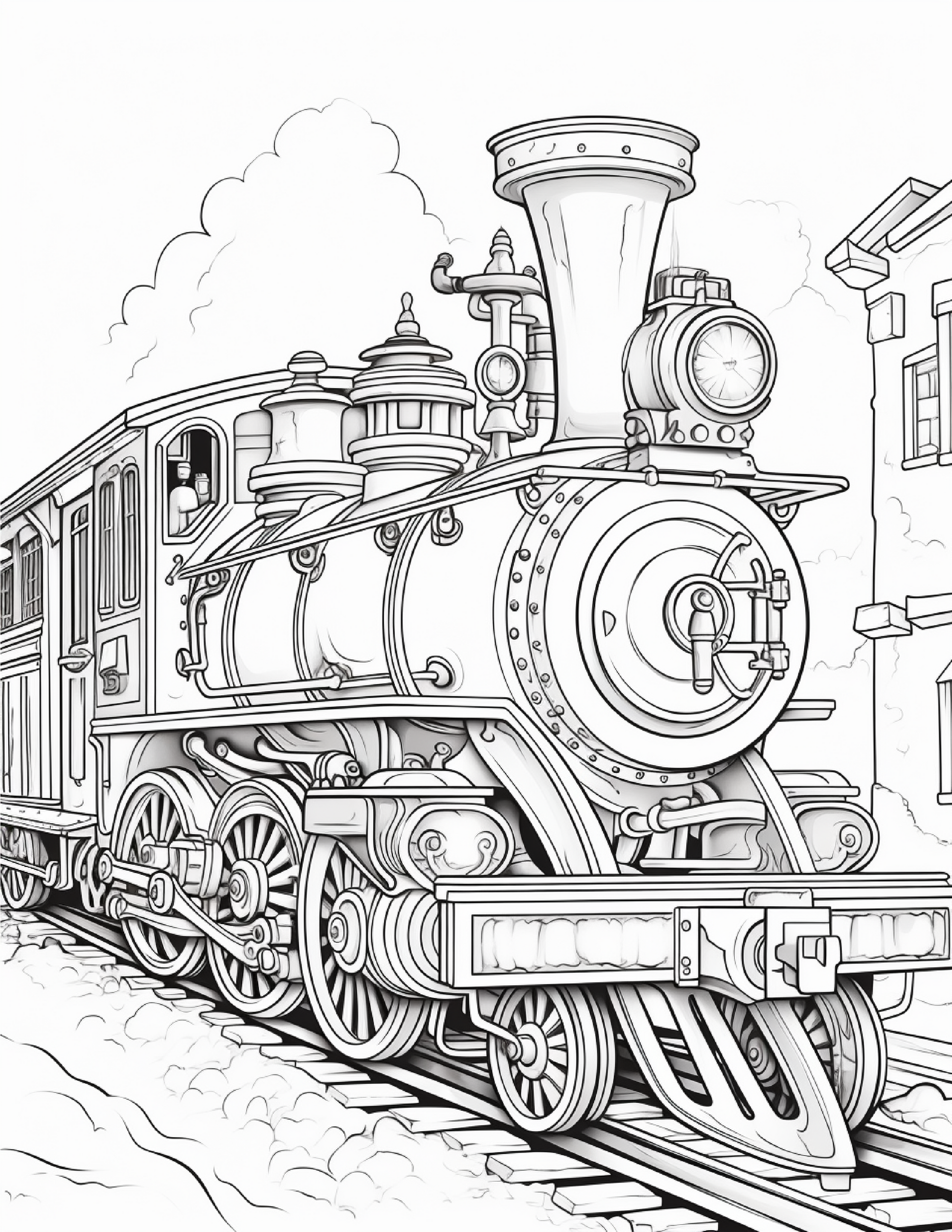100 Steampunk Train Coloring Pages 1 Robs Books