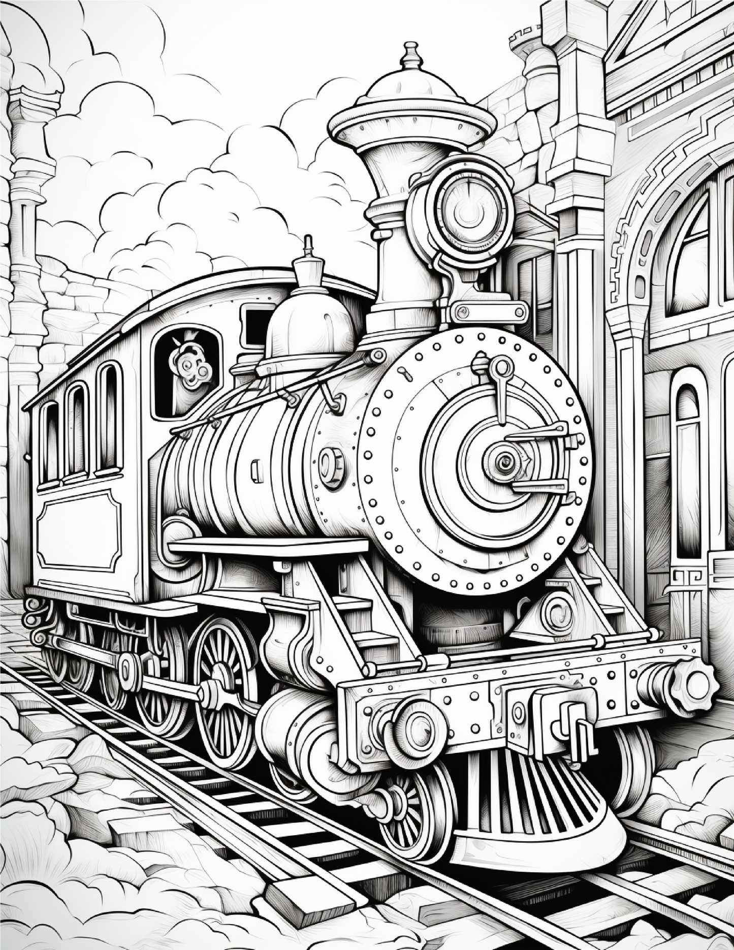 100 Steampunk Train Coloring Pages 1 Robs Books