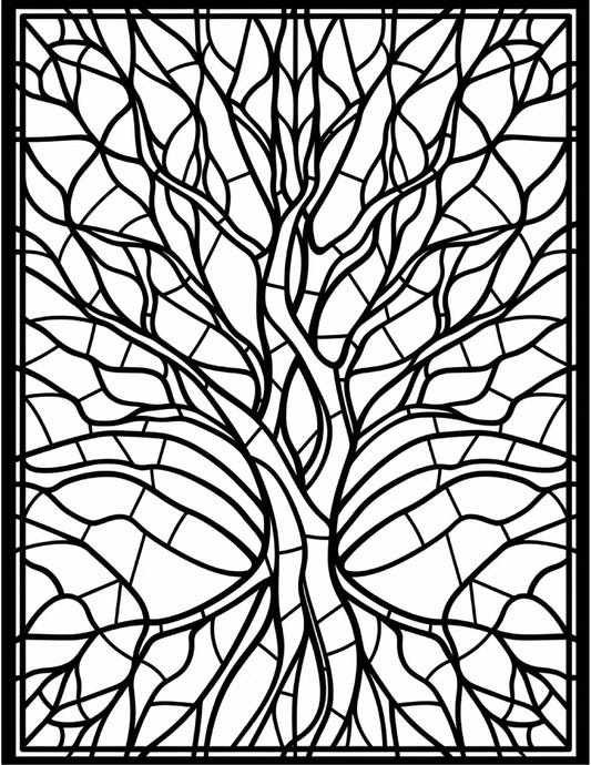 100 Stained Glass Autumn Coloring for Adults Robs Books