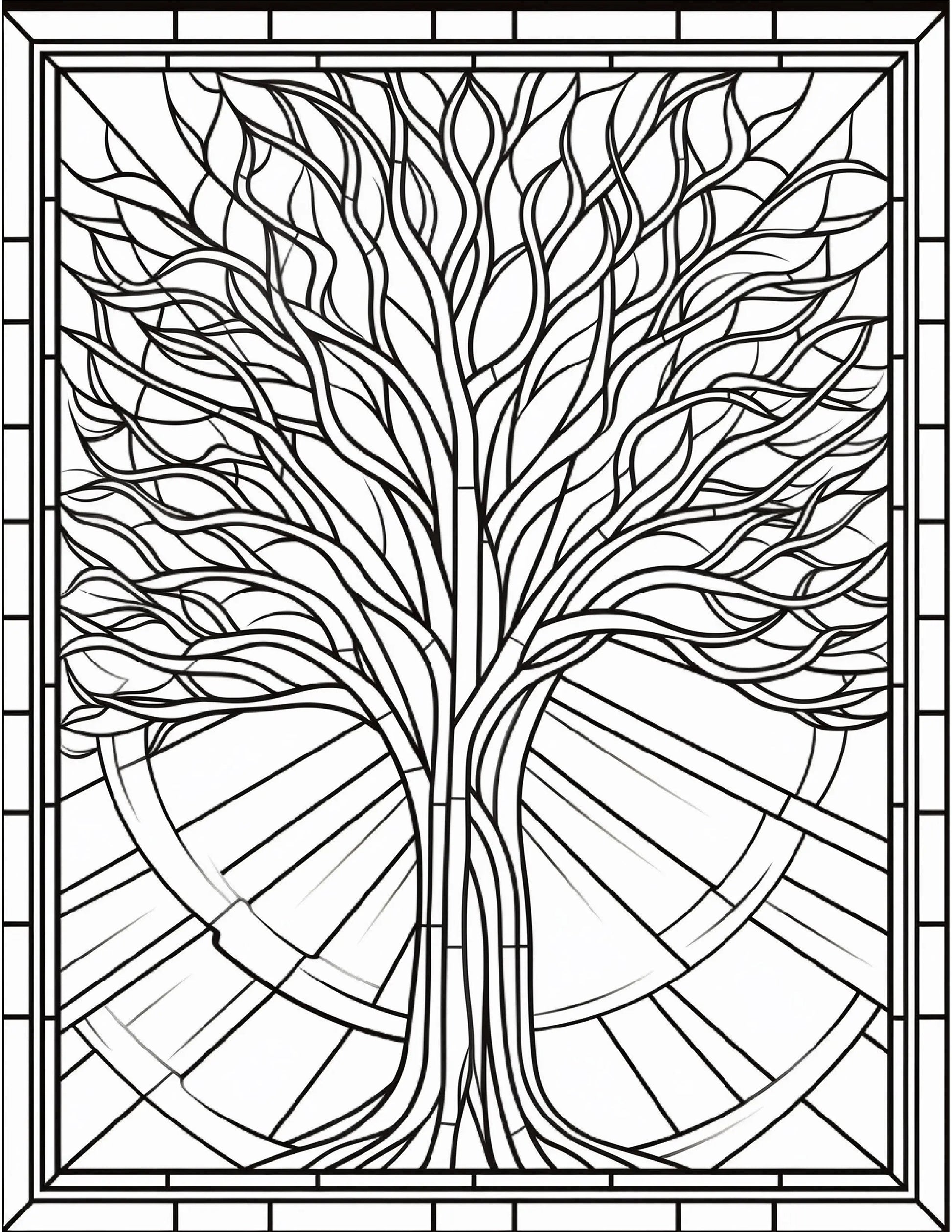 100 Stained Glass Autumn Coloring for Adults Robs Books