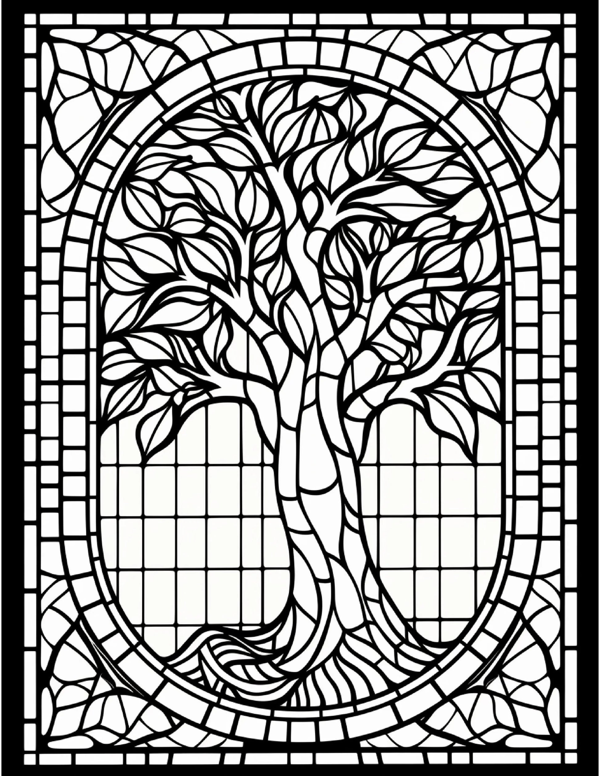 100 Stained Glass Autumn Coloring for Adults Robs Books