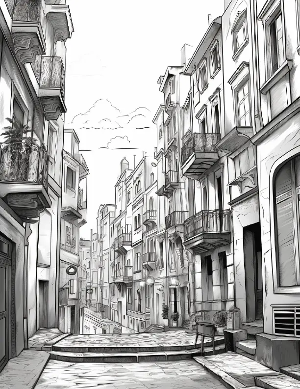 290 European City Coloring pages Robs Books