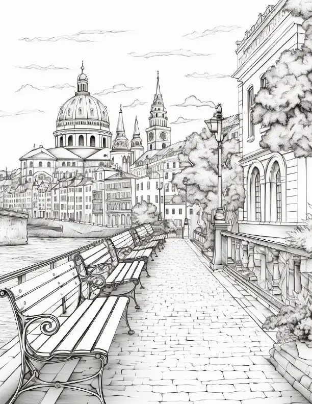 290 European City Coloring pages Robs Books