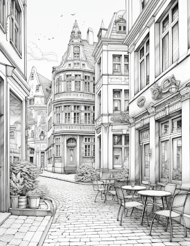 290 European City Coloring pages Robs Books
