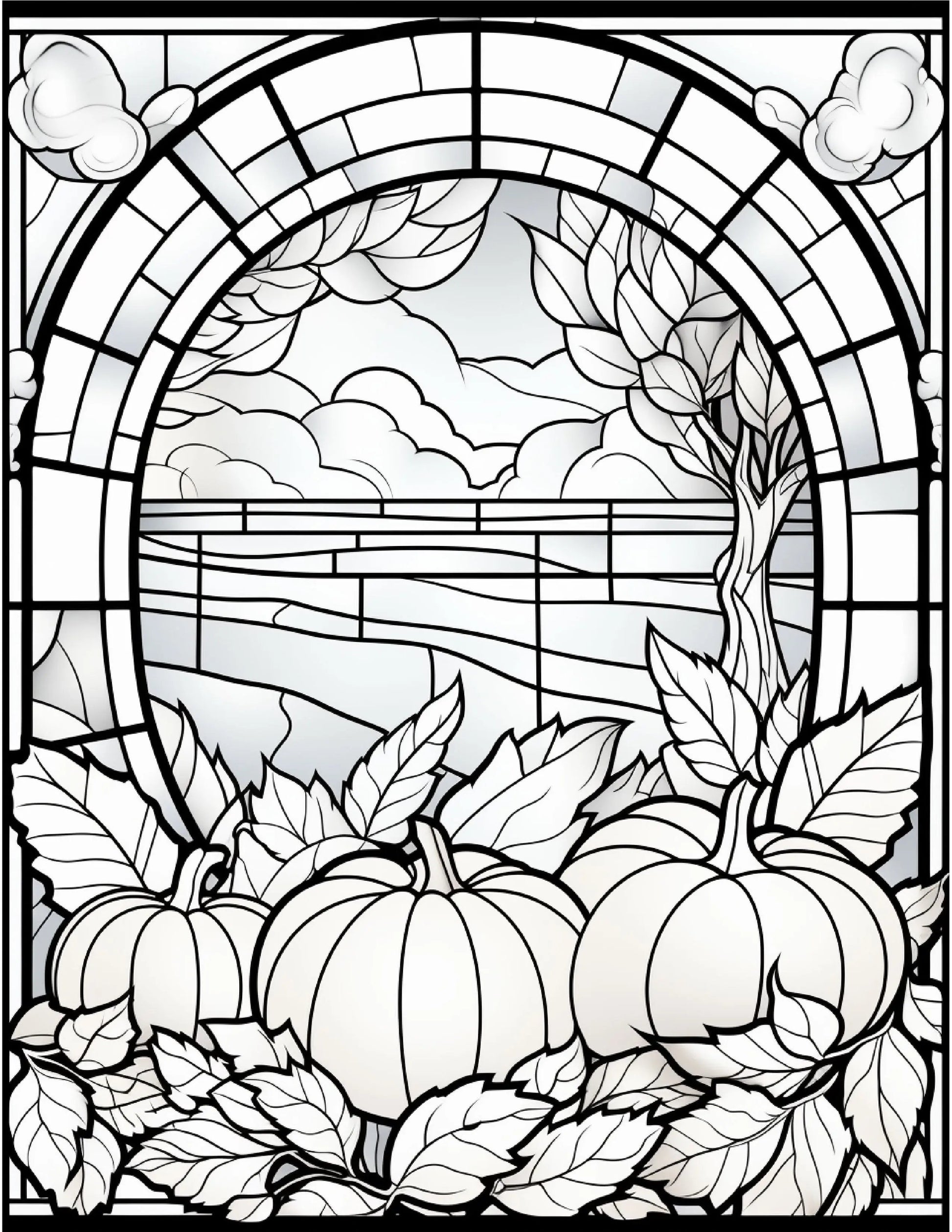100 Stained-Glass Autumn Coloring Robs Books