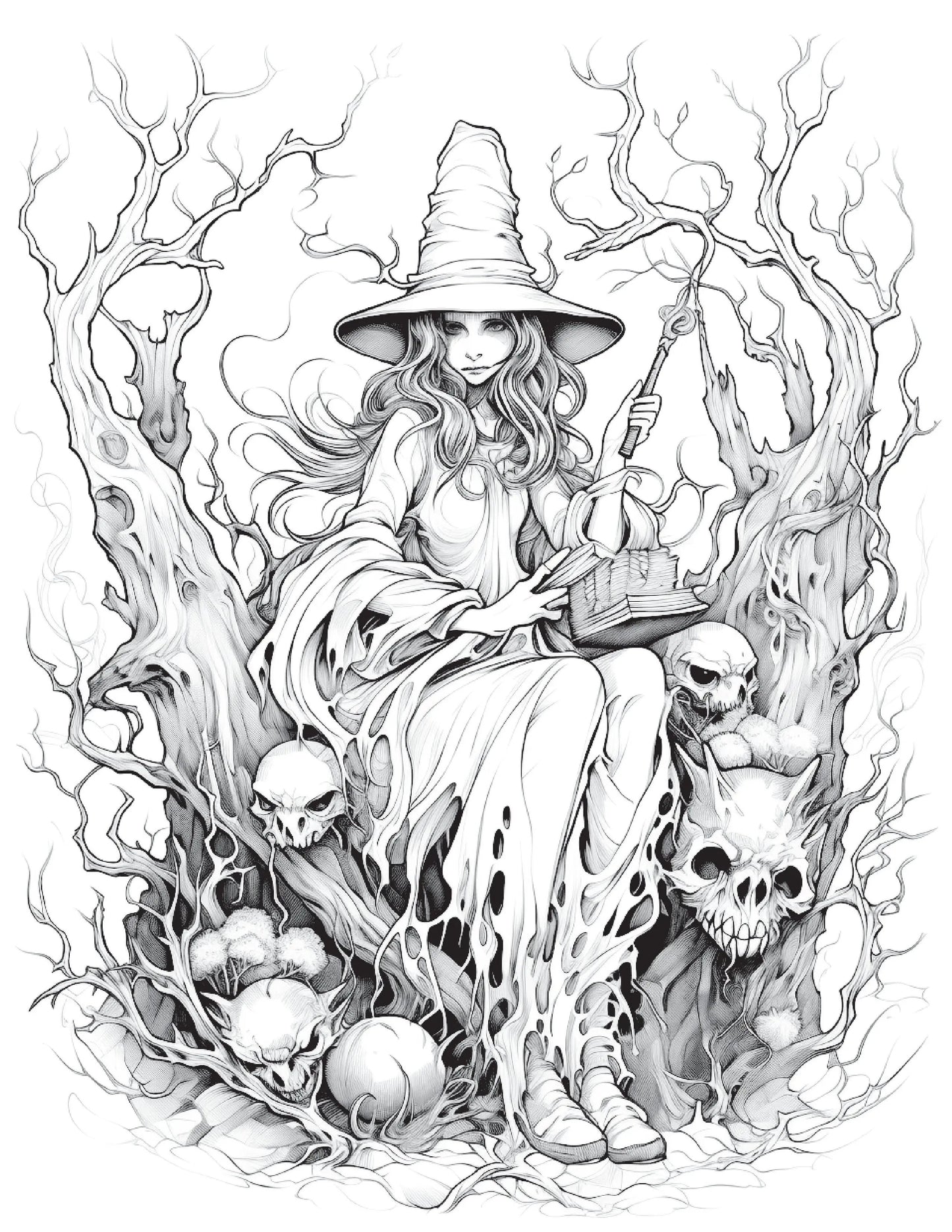 100 Witch Coloring Pages 1 Robs Books