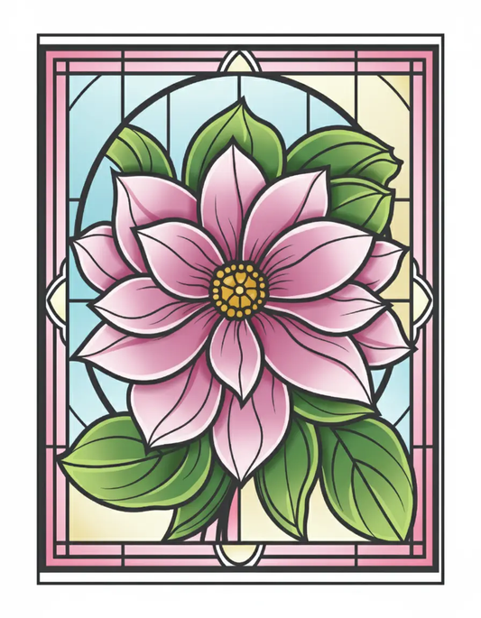 220 Stained Glass Flower Coloring Pages Robs Books