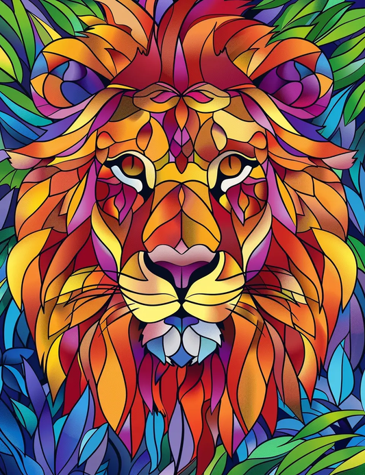 100 Animals Stained Glass Coloring Pages Robs Books