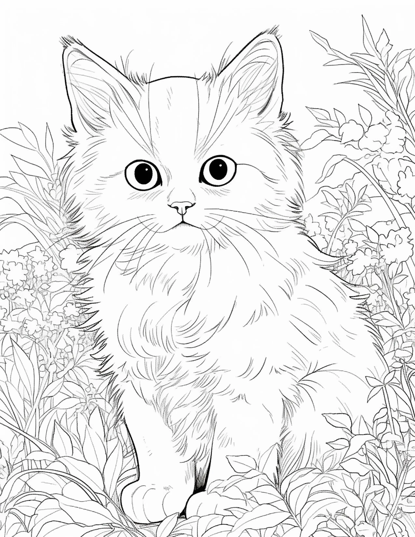 100 Realistic Cat Coloring Pages Robs Books