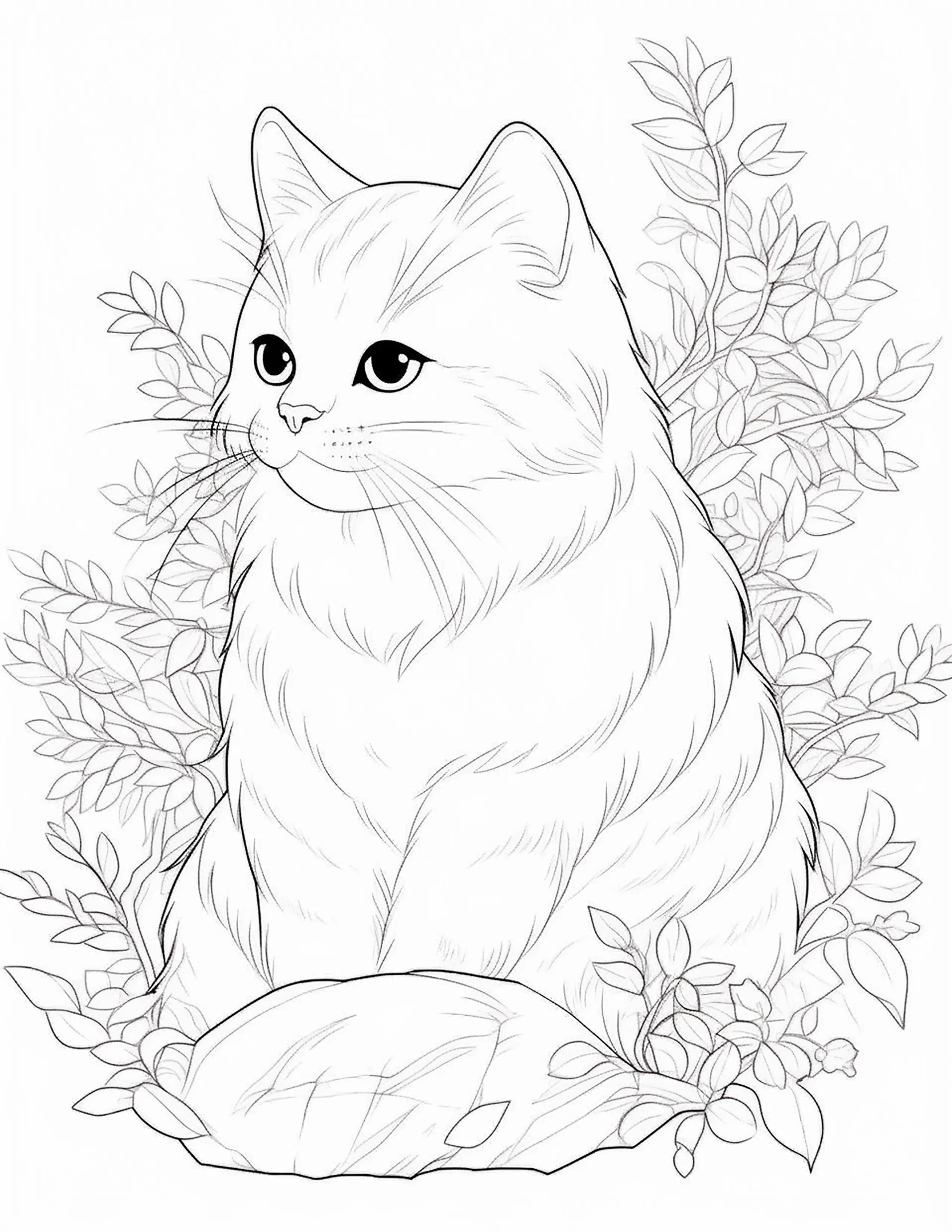100 Realistic Cat Coloring Pages Robs Books