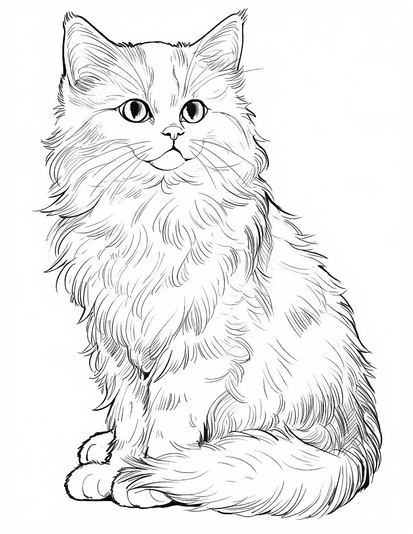 100 Realistic Cat Coloring Pages Robs Books